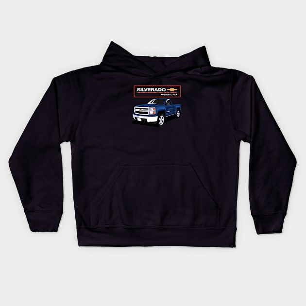 Silverado American Truck Kids Hoodie by Turbo29